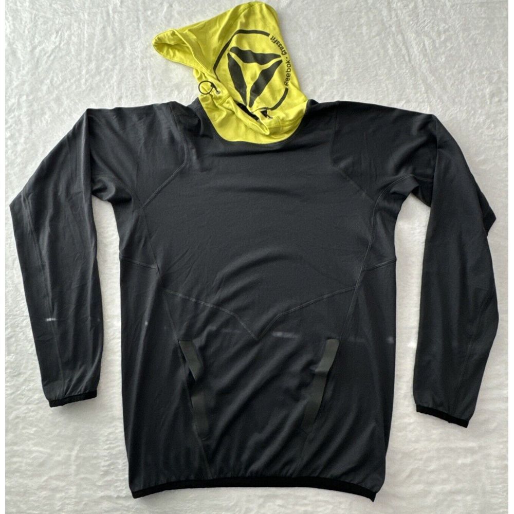 Reebok CrossFit  Pullover Men S Athletic Hoodie Long Sleeve Pockets‎ Lightweight
